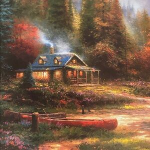 Thomas Kinkade Lakeside Cottage Print